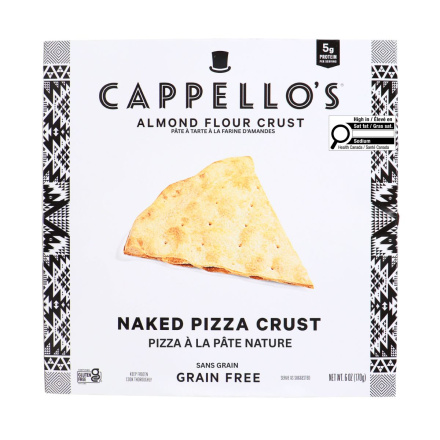 Front of Cappello's Gluten-Free Almond Flour Pizza Crust Naked - Gluten-Free Pizza Crust - Gluten Free Crust Pizza - High Protein Pizza