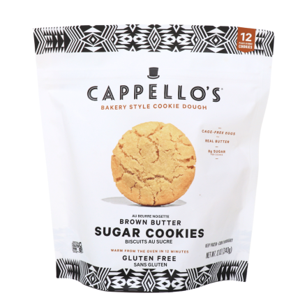Front of Cappello's Gluten-Free Sugar Cookie Dough Brown Butter - Gluten-Free Cookies - Gluten-Free Cookie Dough - Healthy Cookie Dough