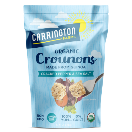 Front of Carrington Farms Organic Gluten-Free Crounons Cracked Pepper & Sea Salt, 134g