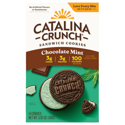 Catalina Crunch Sandwich Cookies Chocolate Mint Front