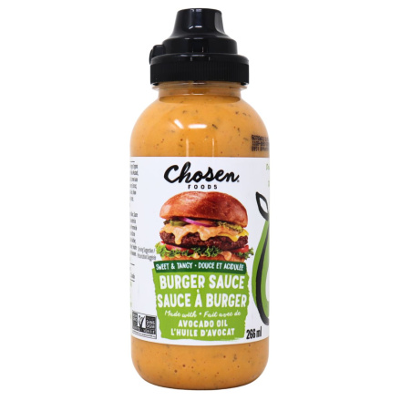 Front of Chosen Foods Burger Sauce With Avocado Oil - Sauce Burger -Burger Special Sauce - Avocado Oil Sauce