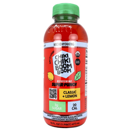 Front of Chiki Chiki Boom Boom Antioxidant Alkaline Water Classic Lemon