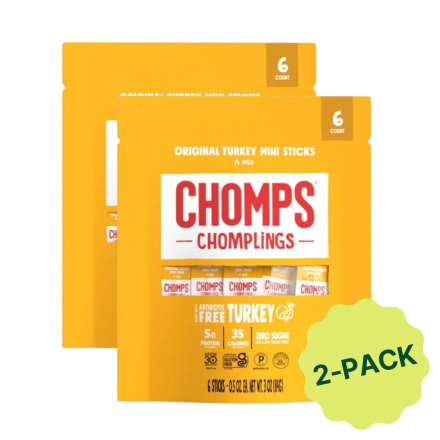 Chomps Chomplings Free-Range Mini Turkey Sticks Original Canada Pack
