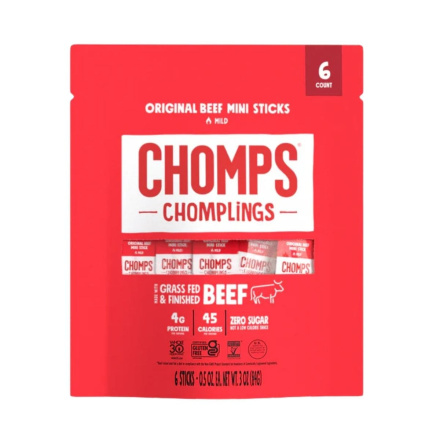 Chomps Chomplings Grass-Fed Beef Mini Sticks Original Canada Front
