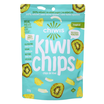 Front of Chiwis Dried Fruit Snack - Fruit Chips - Dried Kiwi - Dehydrated Kiwi Chips - Dried Pineapple - Coconut Chips