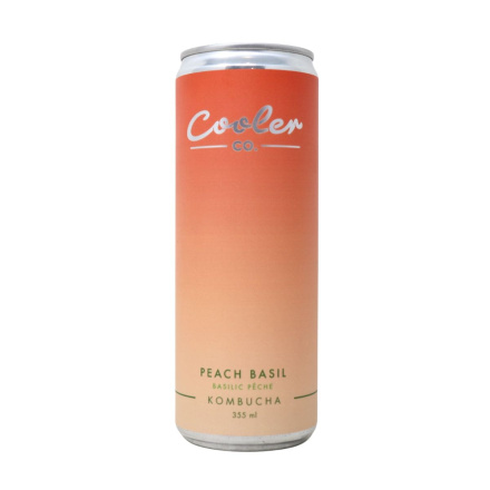Cooler Co. Kombucha Peach Basil  Front of can