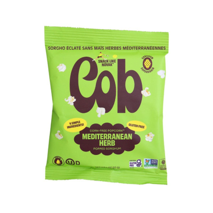 Cob Foods Corn-Free Popcorn Popped Sorghum Mediterranean Herb Front