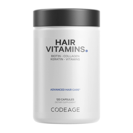 Codeage Hair Vitamins with Biotin, Collagen & Keratin, 120 Capsules Front