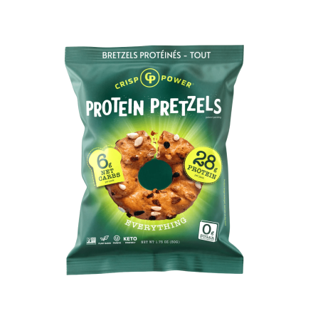 CRISP POWER Keto Plant-Based Protein Pretzels Everything, 50g