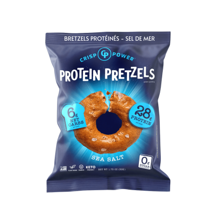 CRISP POWER Keto Plant-Based Protein Pretzels Sea Salt, 50g