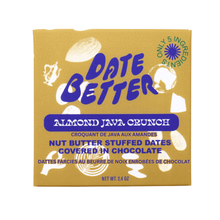Date Better Snacks Chocolate Covered Dates Almond Java Crunch, 68g