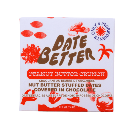 Date Better Snacks Chocolate Covered Dates Peanut Butter Crunch, 68g