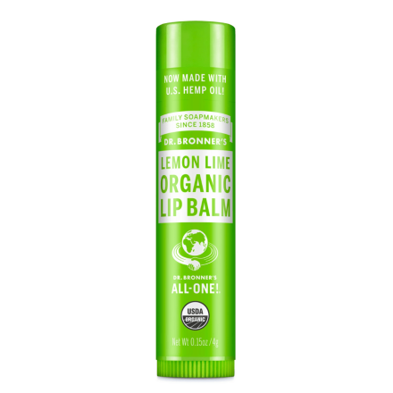 Front of Dr. Bronner’s Lemon Lime Organic Lip Balm, 0.15oz