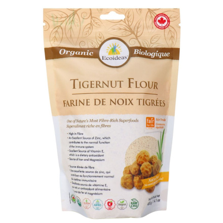 Front of Ecoideas Organic Tigernut Flour - High Fiber Flour, Fair Trade Flour, Gluten Free Flour