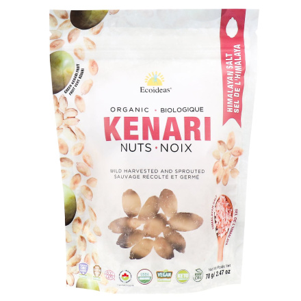 Front of Ecoideas Organic Kenari Nuts Himalayan Salt, 70g