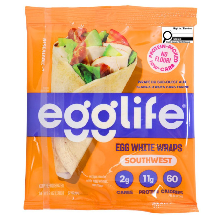 Egglife 7” Flourless Egg White Wraps Southwest Front