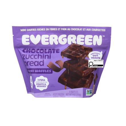 Evergreen High-Fibre Mini Waffles Chocolate Zucchini Bread Front