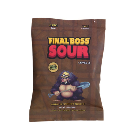 Final Boss Sour Real Fruit Level 3 Sour Strawberries Canada Front