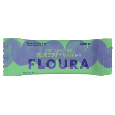 Floura Prebiotic Fiber Bar Blueberry Matcha front