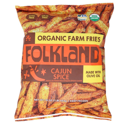 Folkland Organic Farm Fries Made With Olive Oil Cajun Spice Canada Front