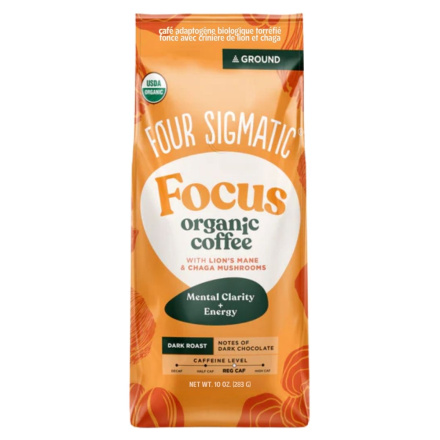Front of Focus Dark Roast Organic Adaptogen Coffee with Lion's Mane & Chaga