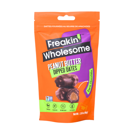 Freakin’ Wholesome No Added Sugar Dark Chocolate Covered Peanut Butter Filled Dates, 96g