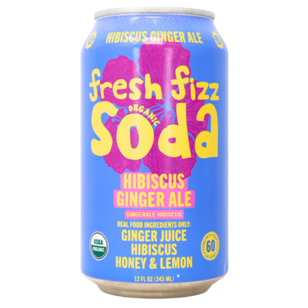 Fresh Fizz Organic Soda Hibiscus Gingerale Front