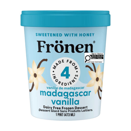 Front of Frönen Dairy-Free Ice Cream Madagascar Vanilla, 473 mL