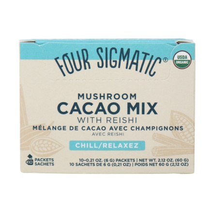 Front of Four Sigmatic Calm Organic Mushroom Cacao Mix with Reishi