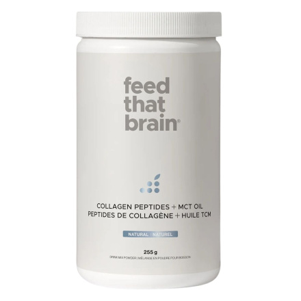 Front of Feed That Brain Grass-Fed Collagen + MCT Oil Natural - Unflavoured Collagen Powder - Collagen Mct Oil - Grass Fed Collagen Peptides