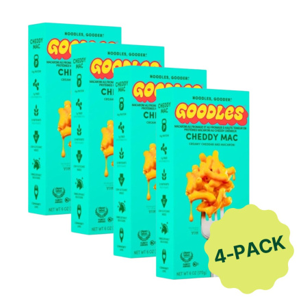 Goodles Protein Mac And Cheese Creamy Cheddy Mac (4 pack), front