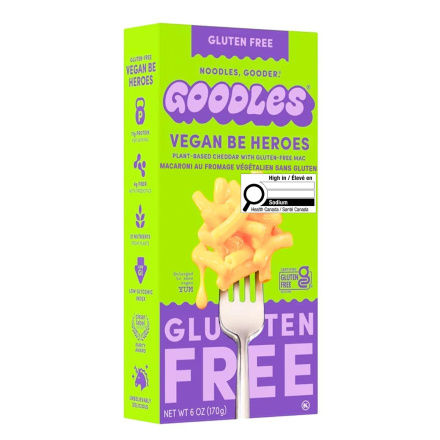 Front of Goodles Gluten-Free Vegan Mac And Cheese Vegan Be Heroes - Gluten Free Mac And Cheese - Gluten Free Vegan Mac And Cheese - Vegan Goodles