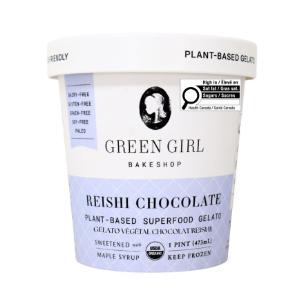 Green Girl Bakeshop Plant-Based Superfood Gelato Reishi Chocolate Front