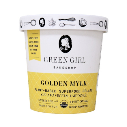 Green Girl Bakeshop Plant-Based Superfood Gelato Golden Mylk Front