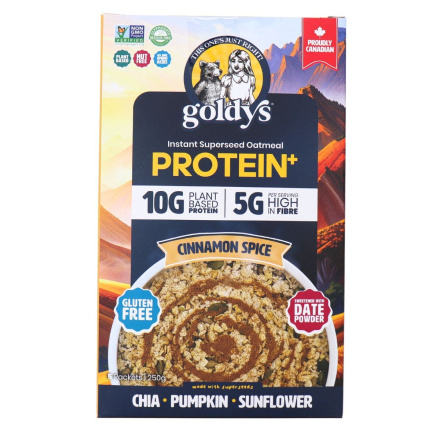 Goldy’s Protein+ Instant Superseed Oatmeal Cinnamon Spice, 5 Packets Front