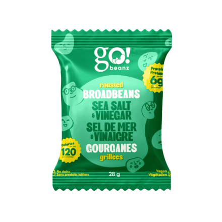 Go! Beanz High Protein Roasted Broadbeans Snack Sea Salt & Vinegar, 28g