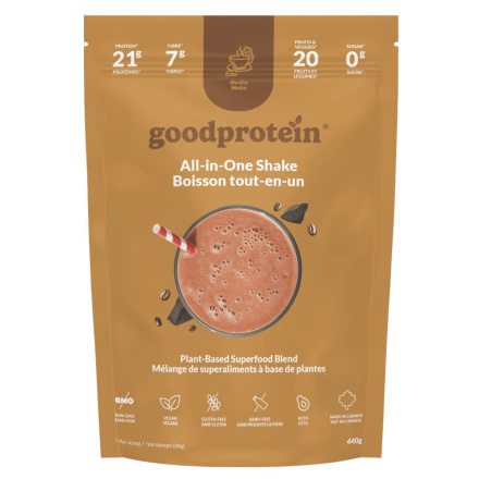 Good Protein All-In-One Shake Plant-Based Superfood Blend Mocha Canada Front