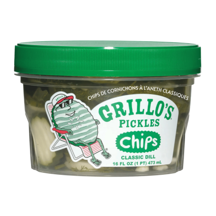 Grillo’s Pickles Pickle Chips Classic Dill, 473mL