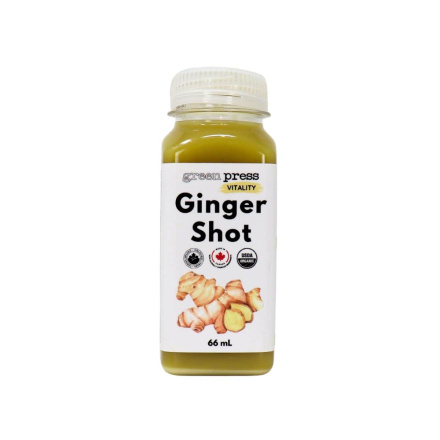 Green Press Organic Ginger Shot, 66 mL Front
