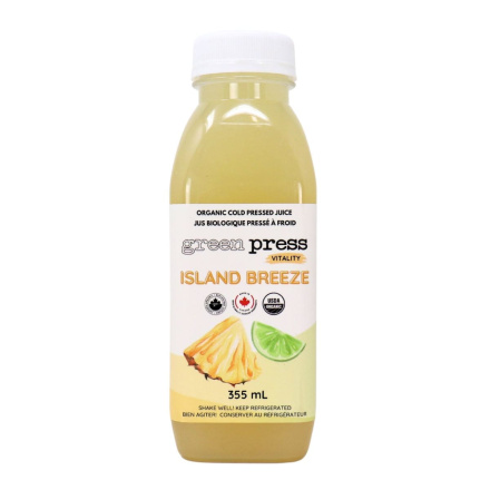 Green Press Organic Cold-Pressed Juice Island Breeze, 355 mL Front