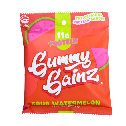 Gummy Gainz Protein Gummy Candy Sour Watermelon Canada Front