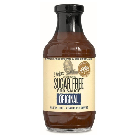 Front of G Hughes Sugar-Free BBQ Sauce Original - G Hughes Sugar Free Barbecue Sauce - No Sugar BBQ Sauce