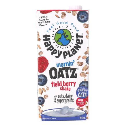 Front of Happy Planet Mornin' Oatz Shake Field Berry