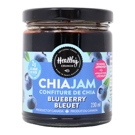 Front of Healthy Crunch Paleo Chia Jam Blueberry - Keto Spreads - Vegan Spreads - Gluten-Free Spreads
