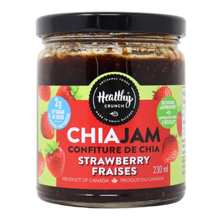 Front of Healthy Crunch Paleo Chia Jam Strawberry - Keto Spreads - Vegan Spreads - Gluten-Free Spreads