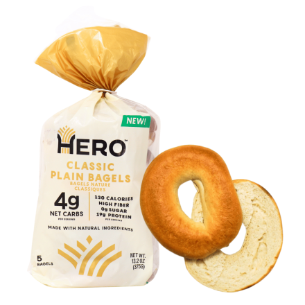 Hero Low-Carb Bagels Classic Plain Front
