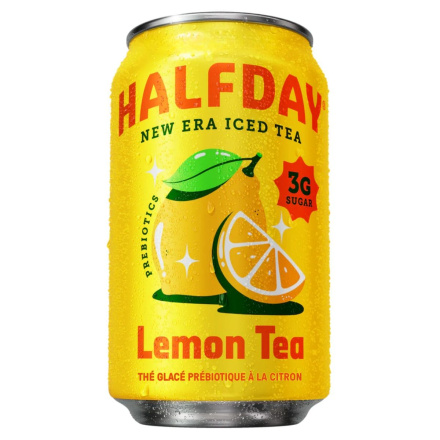 Front of Halfday Prebiotic Iced Tea Lemon - Prebiotic Soda - Prebiotic Iced Tea - Low Sugar Iced Tea
