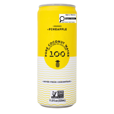 100 Coconuts Pure Coconut Water Drink Pineapple front