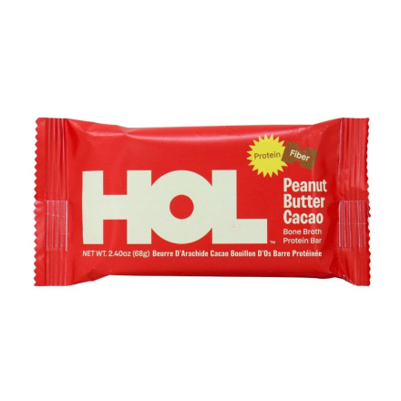 HOL Health Club Bone Broth Protein Bar Peanut Butter Cacao Front