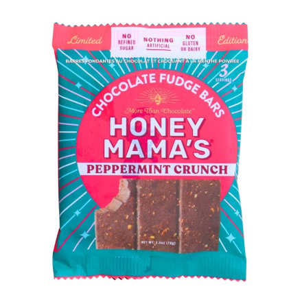 Honey Mama’s Gluten-Free Chocolate Fudge Bars Peppermint Crunch Canada Front